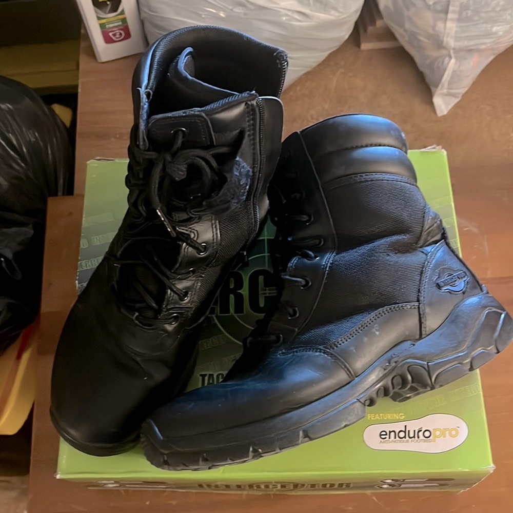 Black duty boots